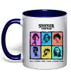 Чашка з кольоровою ручкою Stranger Things photos Глибокий темно-синій фото