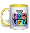 Чашка з кольоровою ручкою Stranger Things photos Лимонний фото