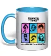 Чашка з кольоровою ручкою Stranger Things photos Блакитний фото