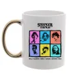 Чашка з кольоровою ручкою Stranger Things photos Золото фото