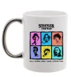 Чашка з кольоровою ручкою Stranger Things photos Срібло фото