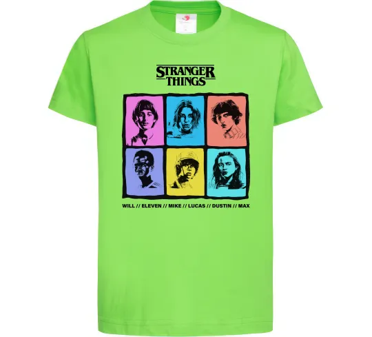Дитяча футболка Stranger Things photos Лаймовий фото