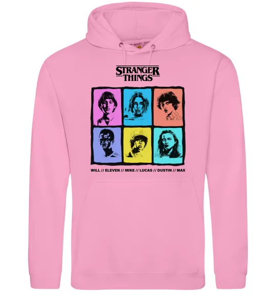 Мужская толстовка (худи) Stranger Things photos Розовый фото