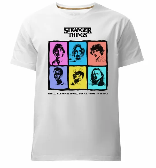 Мужская премиум футболка Stranger Things photos Белый фото