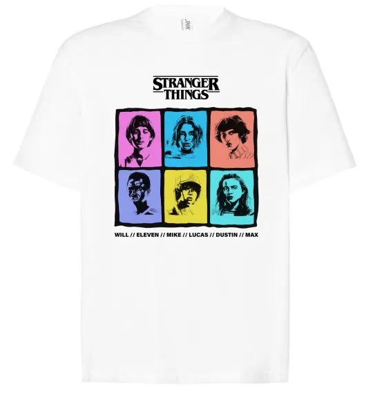 Футболка Оверсайз Stranger Things photos Белый фото