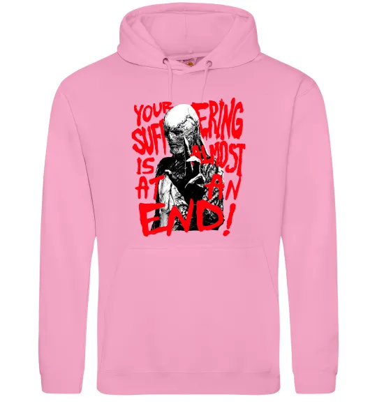 Чоловіча толстовка (худі) Stranger things Suffering at an end Рожевий фото