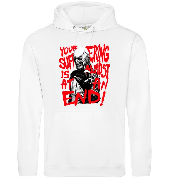 Жіноча толстовка (худі) Stranger things Suffering at an end Білий фото