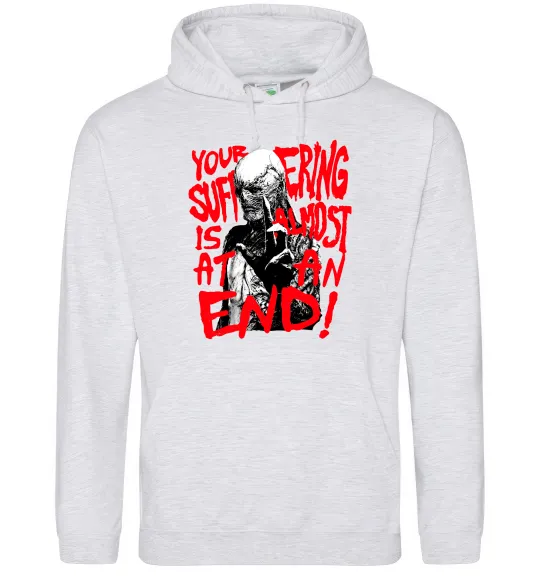 Жіноча толстовка (худі) Stranger things Suffering at an end Сірий меланж фото