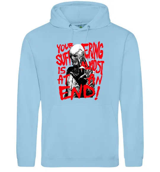 Жіноча толстовка (худі) Stranger things Suffering at an end Блакитний фото