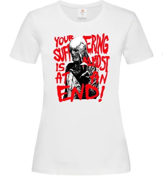 Женская футболка Stranger things Suffering at an end Белый фото