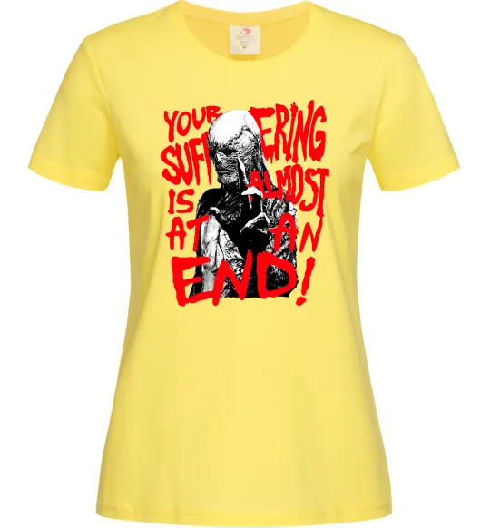 Женская футболка Stranger things Suffering at an end Лимонный фото