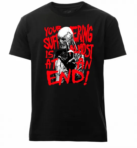 Чоловіча преміум футболка Stranger things Suffering at an end Чорний фото