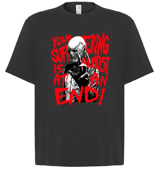 Футболка Оверсайз Stranger things Suffering at an end Черный фото