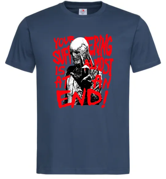 Мужская футболка Stranger things Suffering at an end Темно-синий фото