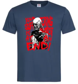 Мужская футболка Stranger things Suffering at an end Темно-синий фото