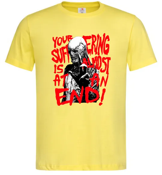 Мужская футболка Stranger things Suffering at an end Лимонный фото