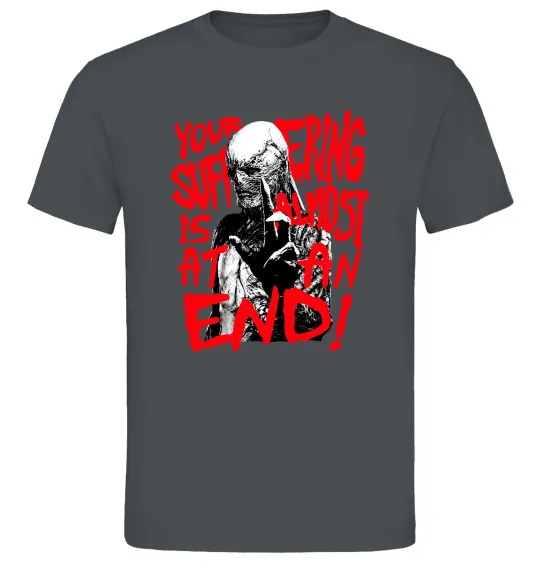 Мужская футболка Stranger things Suffering at an end Графит фото