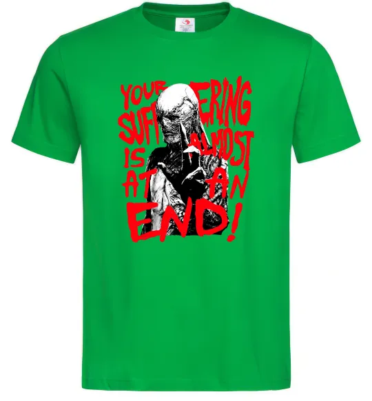 Мужская футболка Stranger things Suffering at an end Зеленый фото