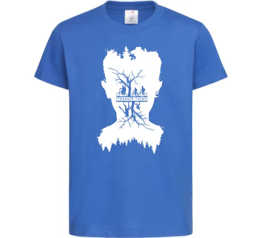 Дитяча футболка Stranger things dark forest Яскраво-синій фото