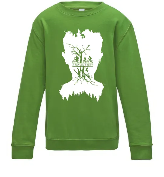 Детский Свитшот Stranger things dark forest Лаймовый фото