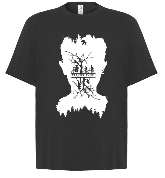 Футболка Оверсайз Stranger things dark forest Чорний фото