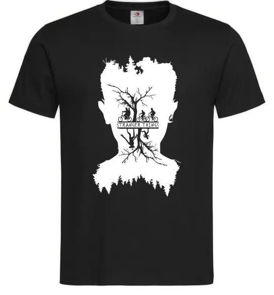 Мужская футболка Stranger things dark forest Черный фото
