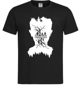 Мужская футболка Stranger things dark forest Черный фото