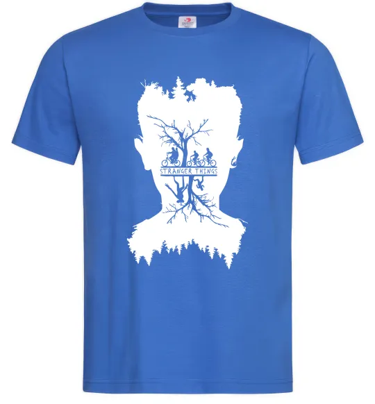 Мужская футболка Stranger things dark forest Ярко-синий фото