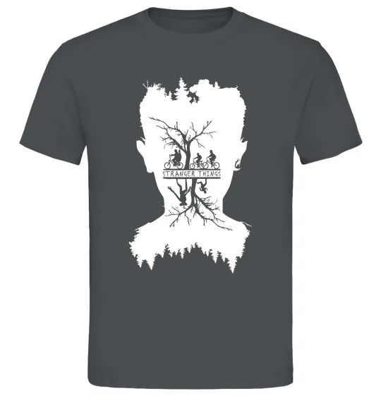 Мужская футболка Stranger things dark forest Графит фото