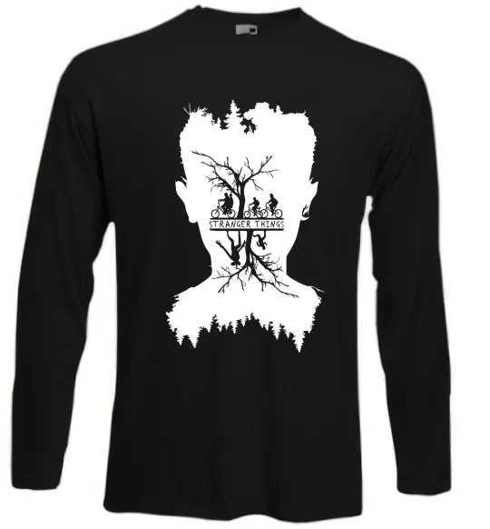 Лонгслів Stranger things dark forest Чорний фото