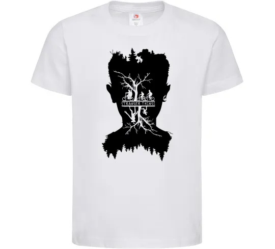 Дитяча футболка Stranger things dark forest Білий фото