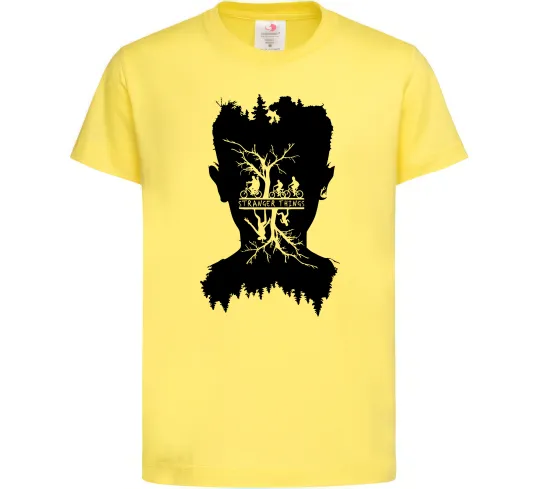 Дитяча футболка Stranger things dark forest Лимонний фото