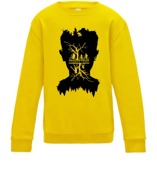 Детский Свитшот Stranger things dark forest Солнечно желтый фото