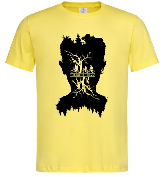 Мужская футболка Stranger things dark forest Лимонный фото