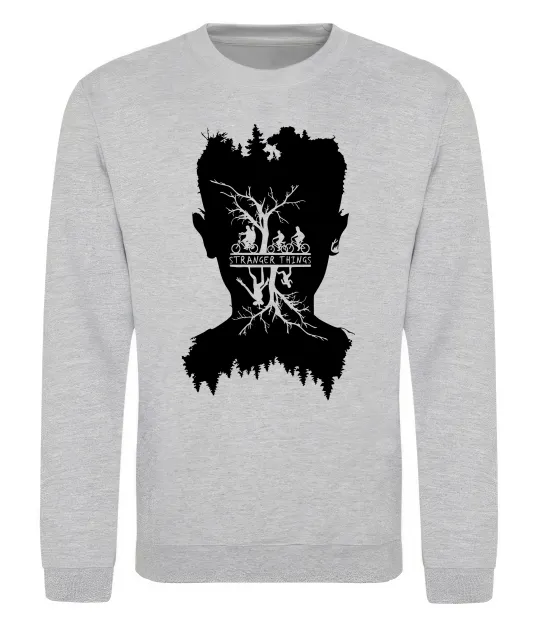 Свитшот Stranger things dark forest Серый меланж фото