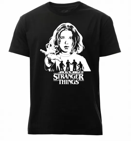 Мужская премиум футболка Stranger things Eleven Черный фото