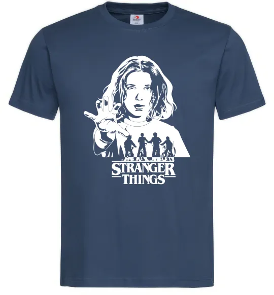 Мужская футболка Stranger things Eleven Темно-синий фото