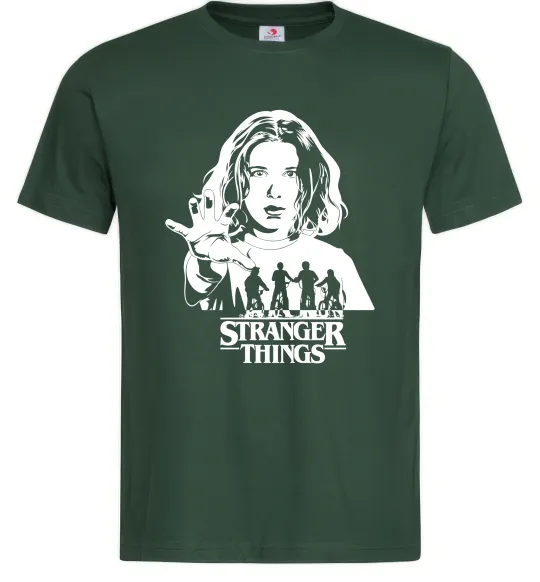 Мужская футболка Stranger things Eleven Темно-зеленый фото