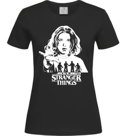 Жіноча футболка Stranger things Eleven Чорний фото