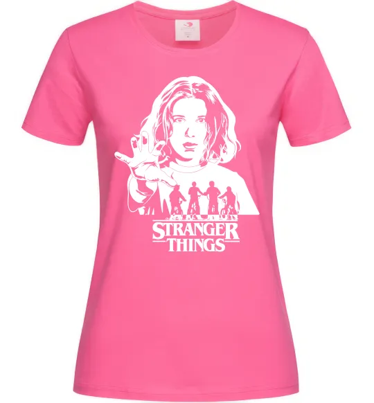 Жіноча футболка Stranger things Eleven Яскраво-рожевий фото