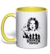 Чашка с цветной ручкой Stranger things Eleven Солнечно желтый фото