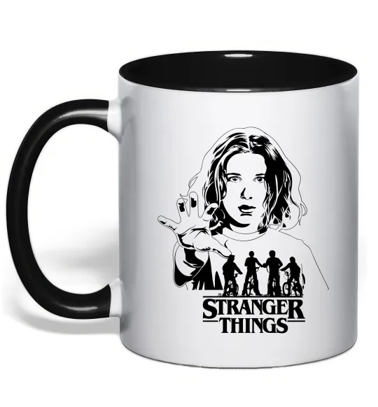 Чашка с цветной ручкой Stranger things Eleven Черный фото