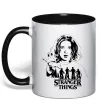 Чашка с цветной ручкой Stranger things Eleven Черный фото