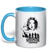 Чашка с цветной ручкой Stranger things Eleven Голубой фото