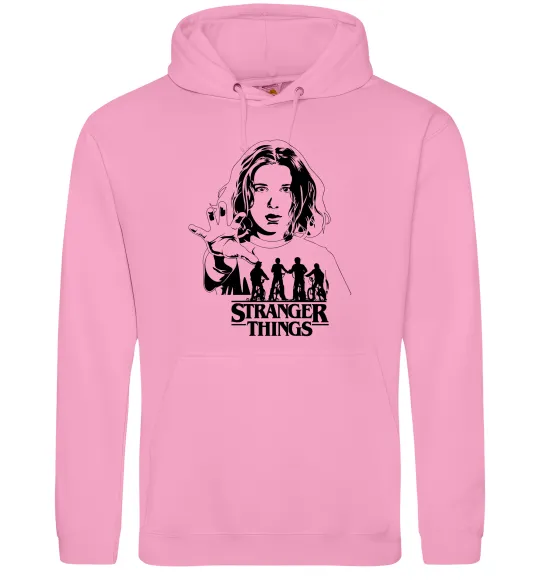 Мужская толстовка (худи) Stranger things Eleven Розовый фото
