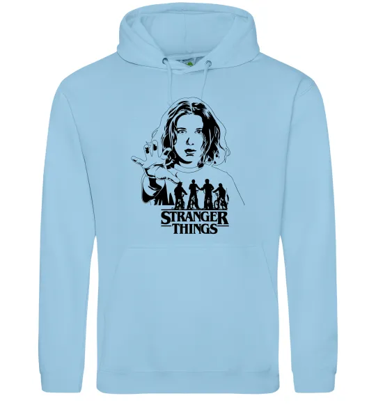 Жіноча толстовка (худі) Stranger things Eleven Блакитний фото