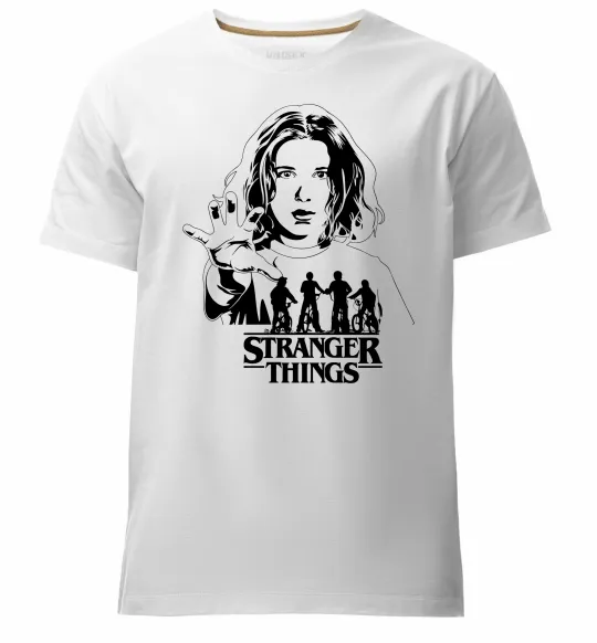 Мужская премиум футболка Stranger things Eleven Белый фото