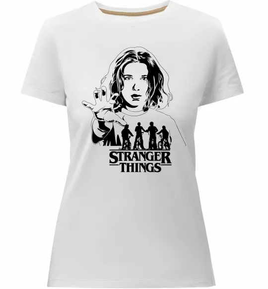 Женская премиум футболка Stranger things Eleven Белый фото