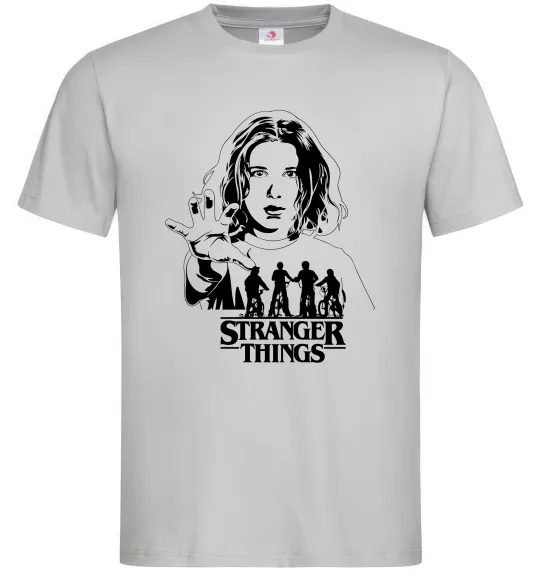 Мужская футболка Stranger things Eleven Серый фото