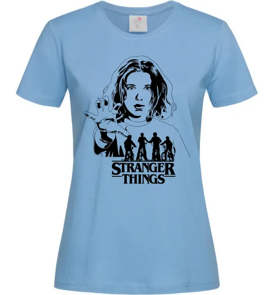 Жіноча футболка Stranger things Eleven Блакитний фото